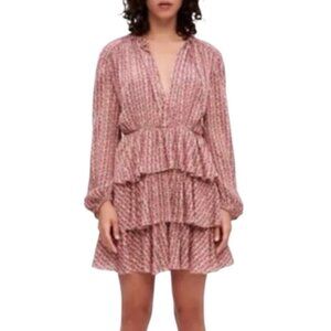 NWT Maje Rilivate Floral Print Tiered Mini Dress